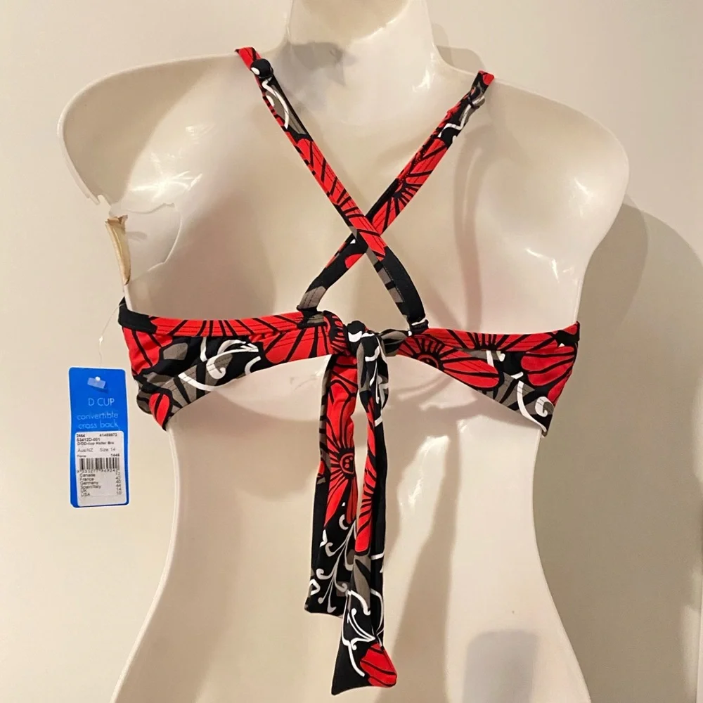 Seafolly ➰ BNWT ladies floral adjustable straps bikini top s14 - Picture 3 of 3